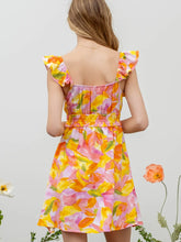 Watercolor Ruffle Mini Dress