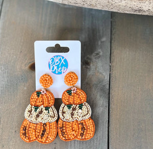 Pumpkin Patch Seed Bead Earrings