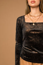 Yours Truly Square Neck Velvet Top