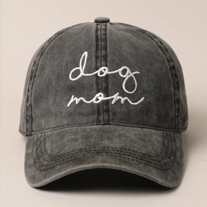 Dog Mom Embroidery Baseball Cap in Black