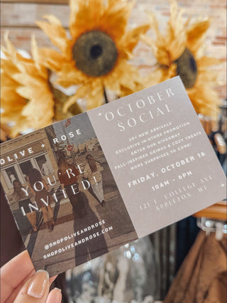 you're invited to our October Social!