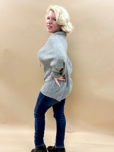 Monica Oversized Sweater Top in Grey