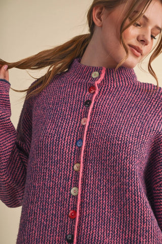 Amelia Cardigan in Indigo Coral