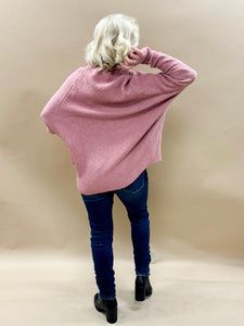 Monica Oversized Sweater Top in Pink