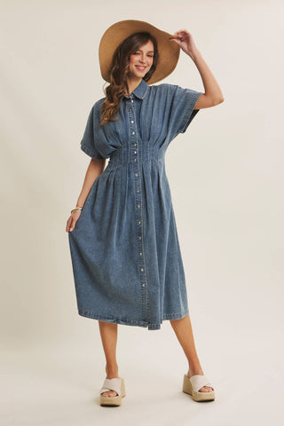 Tori Button Down Midi Dress