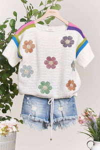 Daisy Embroidered Sweater Top