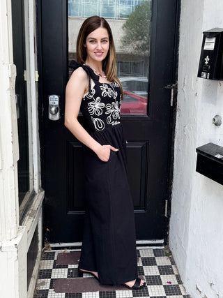 Tess Embroidered Wide Leg Jumpsuit
