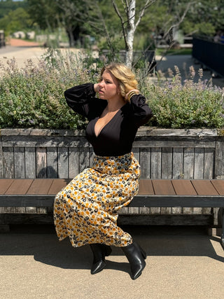 Sofia Midi Skirt In Honeycomb
