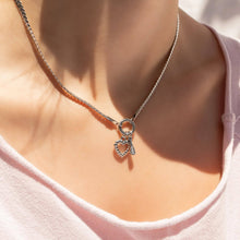 18K Gold Curb Charm Holder Necklace
