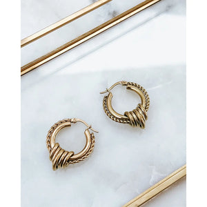 Edge Textured Hoop Earrings