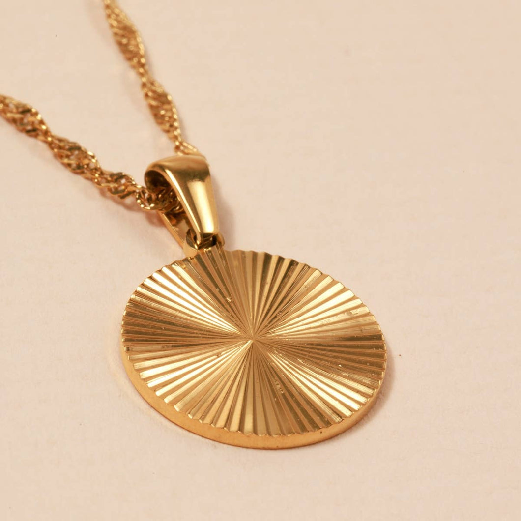 Sunburst 18K Gold Plated Necklace