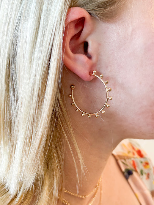 Ball Drop Hoop Earrings