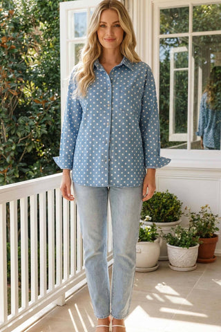 Roxie Polka Dot Button Down Top
