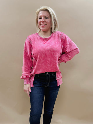 Kelly Oversized Knit Top in Pink