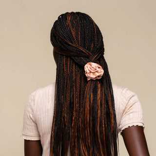 Rosette Ruched Satin Scrunchies 3pc Set - Terracotta