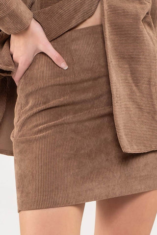 Magnolia Corduroy Mini Skirt in Brown