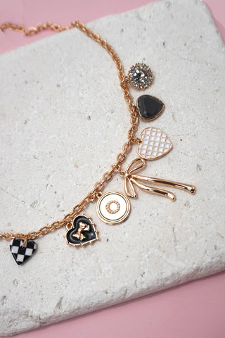 Frances Checkered Charm Necklace
