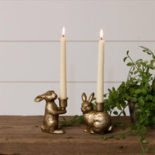 Gold Bunny Tapered Candle Holder