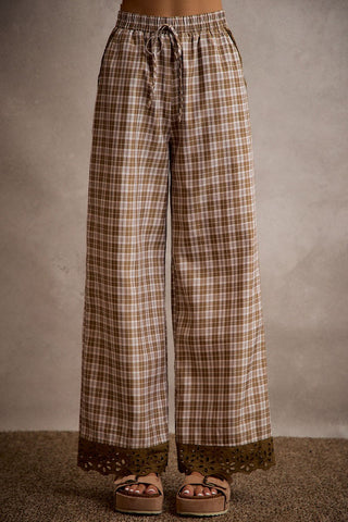 Elodie Plaid Wide Leg Pants