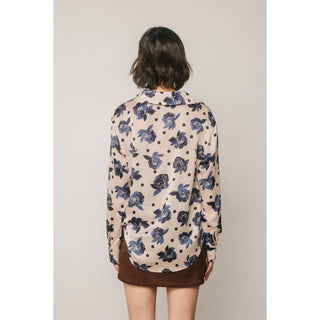 Livvy Polka Dot & Floral Button Down Blouse