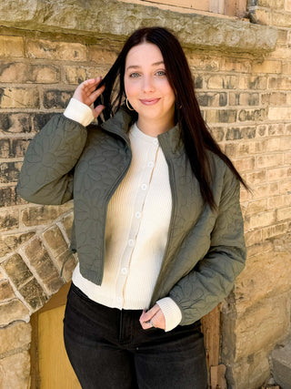 Hello Autumn Quilted Zip Up