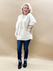 Monica Oversized Sweater Top in Oatmeal