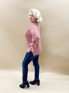 Winter Breeze Sweater Top in Mauve