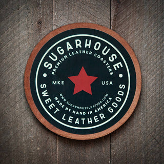 Wisconsin State Silhouette Leather Coaster