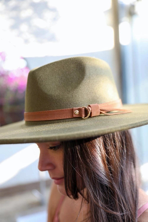 The Jackson Flat Brim in Olive