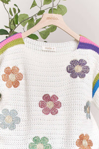 Daisy Embroidered Sweater Top