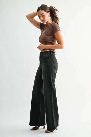 JBD Palazzo Jean in Washed Black