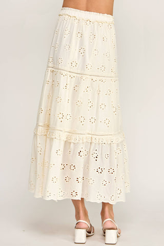 Lucille Ruffle Eyelet Skirt