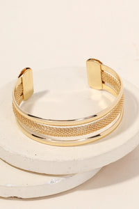 Theo Metallic Chain Cuff Bracelet