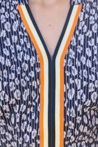 Betsy Floral and Stripe Textured Knit Top