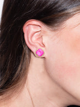 Hot Pink Solitaire Stud Earrings
