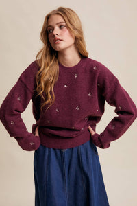 Auburn Embroidered Knit Sweater