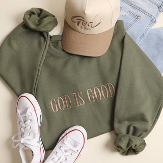 GOD IS GOOD Embroidered Sweatshirt