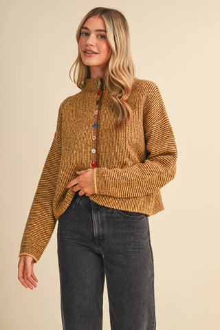 Amelia Cardigan in Mustard Brown