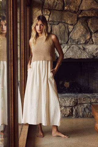 Madeline Cotton-Sweater Midi Dress