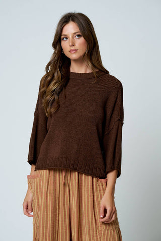Bria Knit Top in Brown