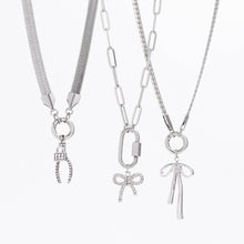 18K Gold Curb Charm Holder Necklace