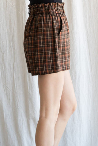 Austin Plaid Paperbag Shorts