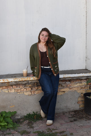 Romi Cardigan in Forest Green