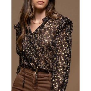 William Floral Gold Speckled Top