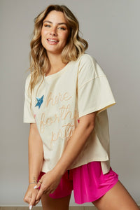 Here For The Party Embellished Knit Tee