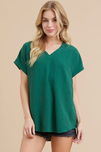 Elaine Top in Hunter Green