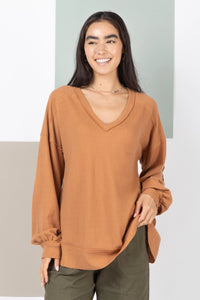 Elbow Patched Casual Knit Top