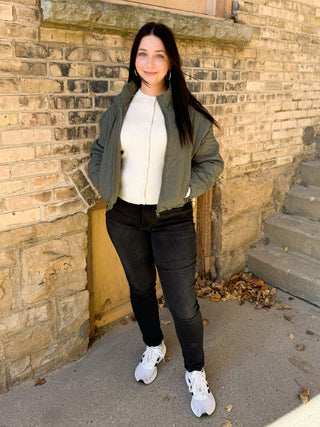 Hello Autumn Quilted Zip Up