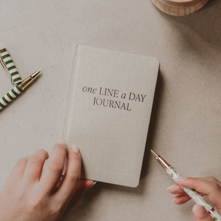 One Line A Day Fabric Journal - Tan