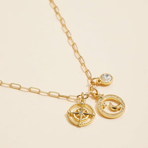 Moon & Star Charm Necklace